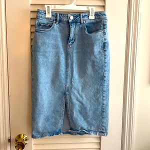 LOFT high waist pencil jean skirt